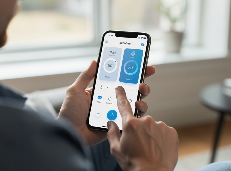Smart thermostat apps compared on smartphone