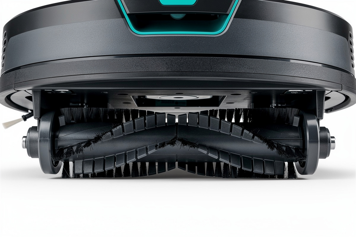 Shark robot vacuum self-cleaning brush roll mechanism showing anti-tangle comb design