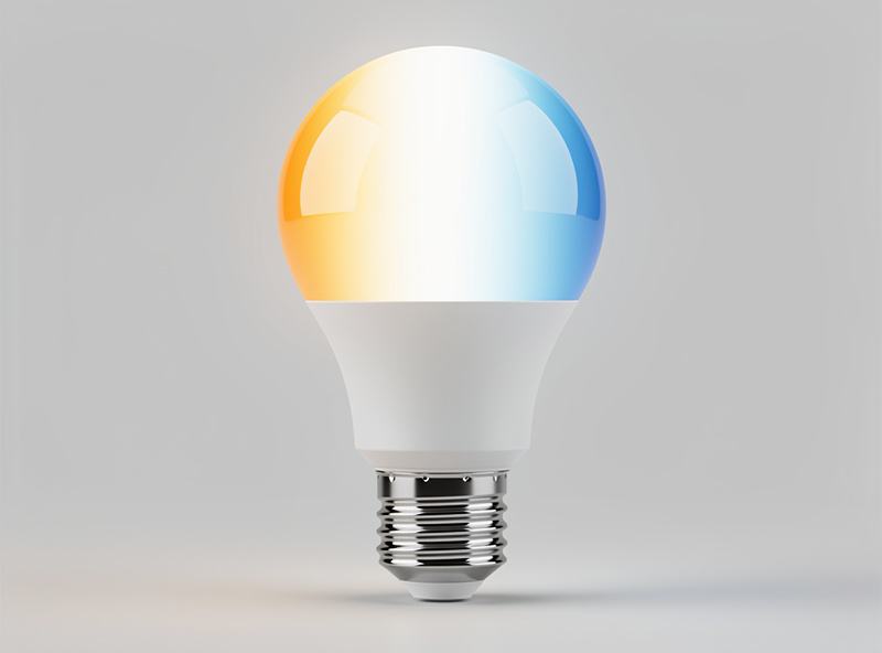 Smart bulb color temperature spectrum from warm to cool white