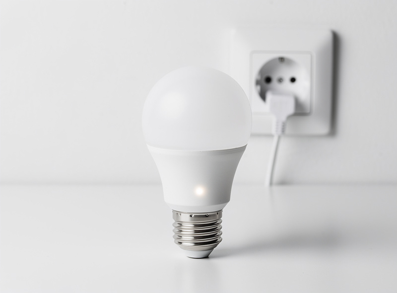 Smart bulb in standby mode showing phantom power indicator