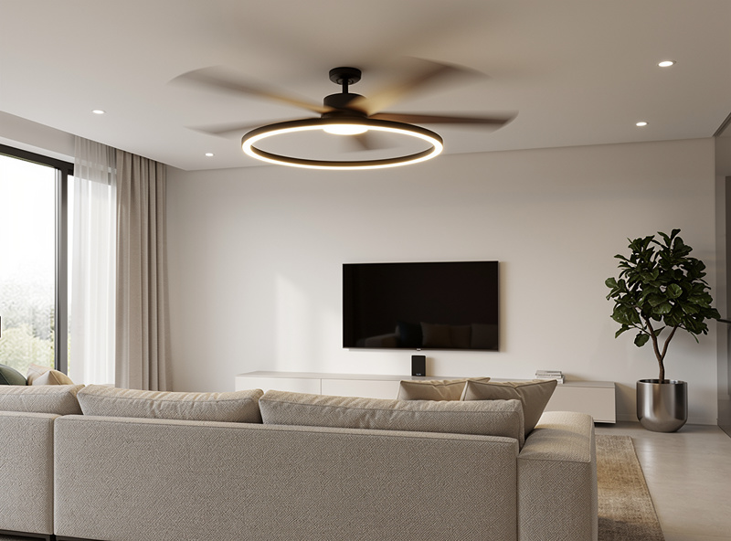 Smart ceiling fan with integrated light