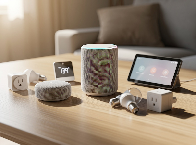 Smart home voice assistant speakers and connected devices
