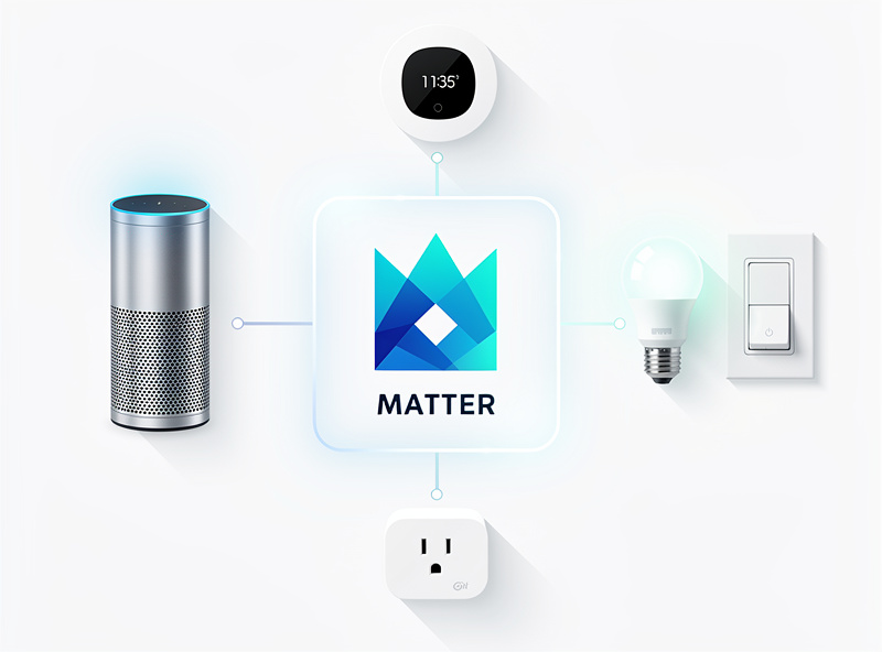 Smart home Matter protocol connecting devices from different brands together