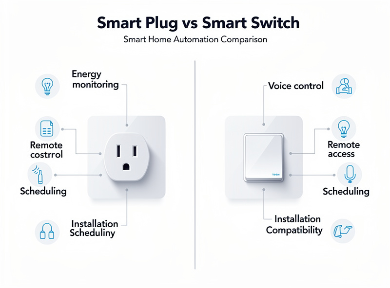 Smart plug versus smart switch comparison for home automation