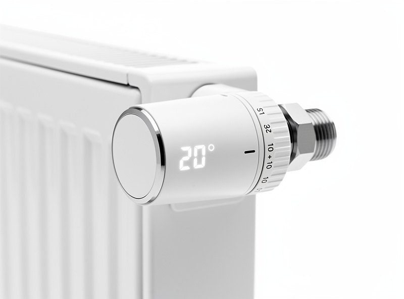 Smart radiator valve TRV with digital temperature display