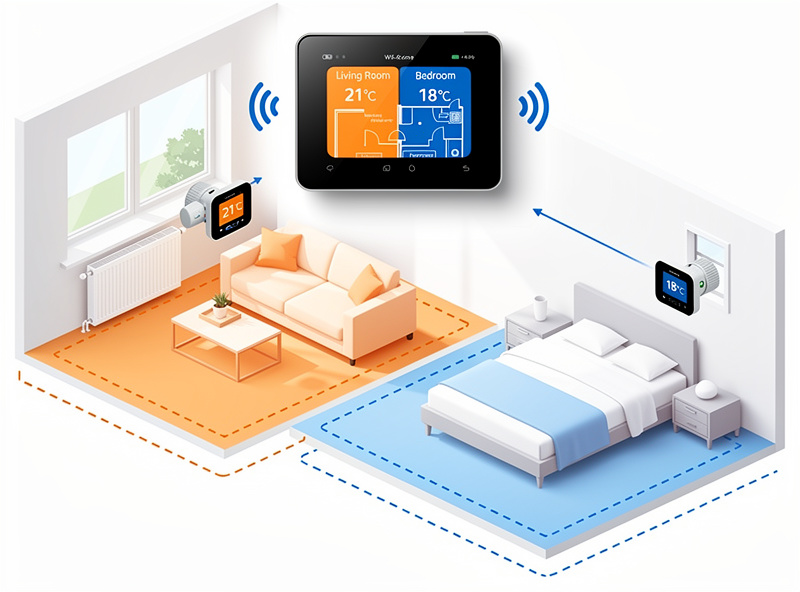 Multi-room zone heating with smart radiator valves