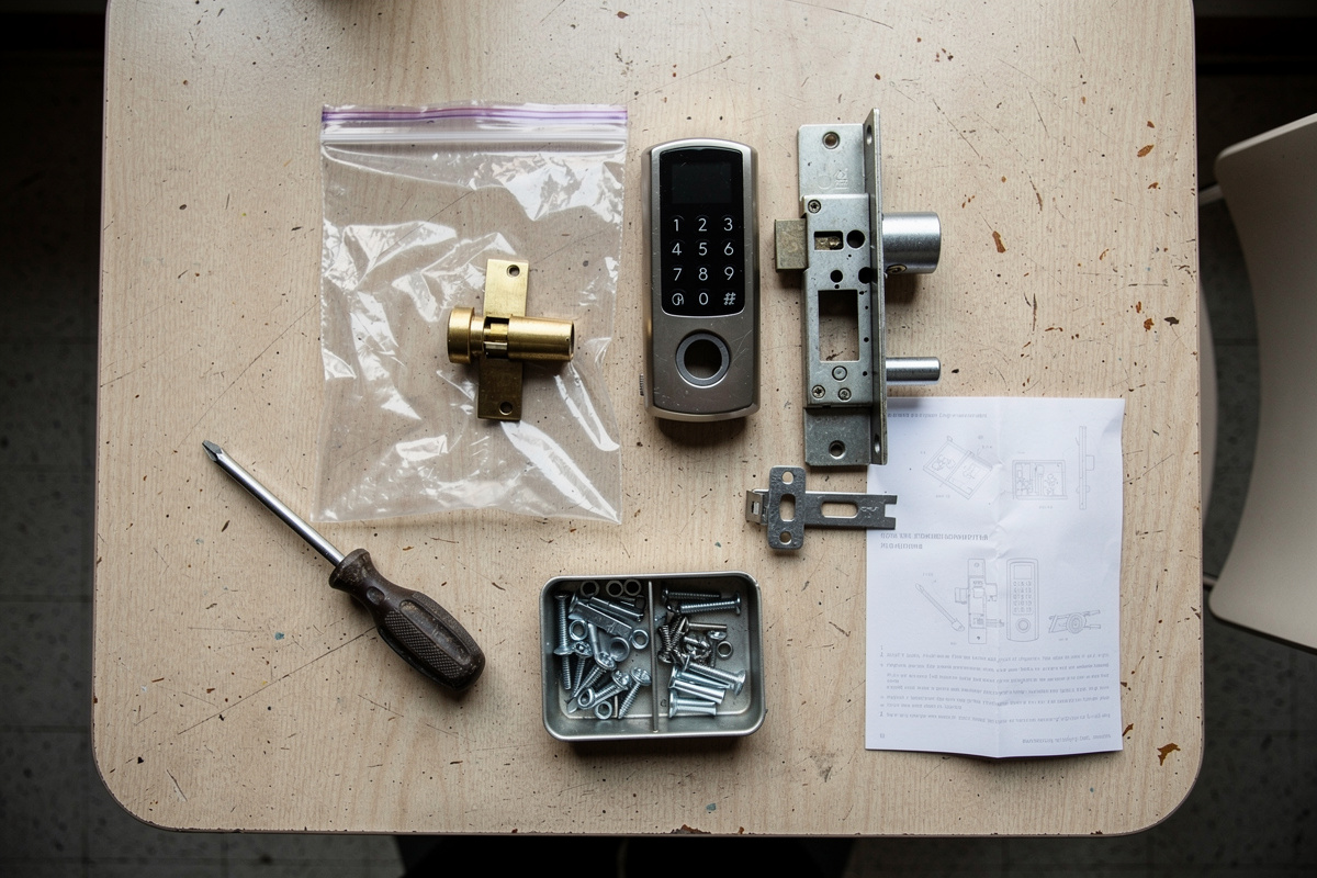 Step by step smart lock installation guide for renters showing original hardware preservation