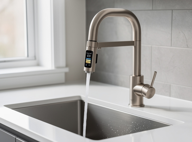 Premium smart kitchen faucet with integrated water filtration and digital display
