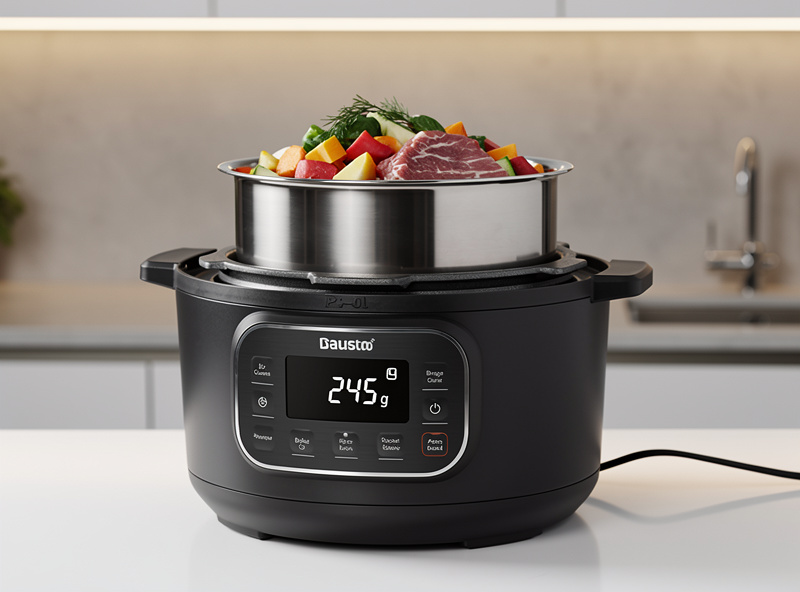 Premium smart pressure cooker with built-in scale and digital control panel