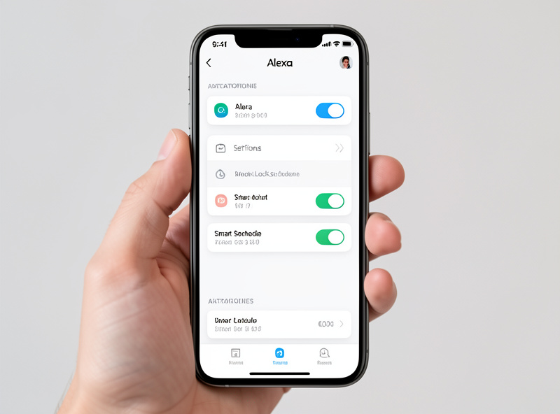 Alexa app showing smart lock automation routine configuration screen