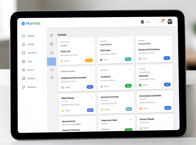 A Home Assistant dashboard view built from Tile cards in a grid layout on a tablet