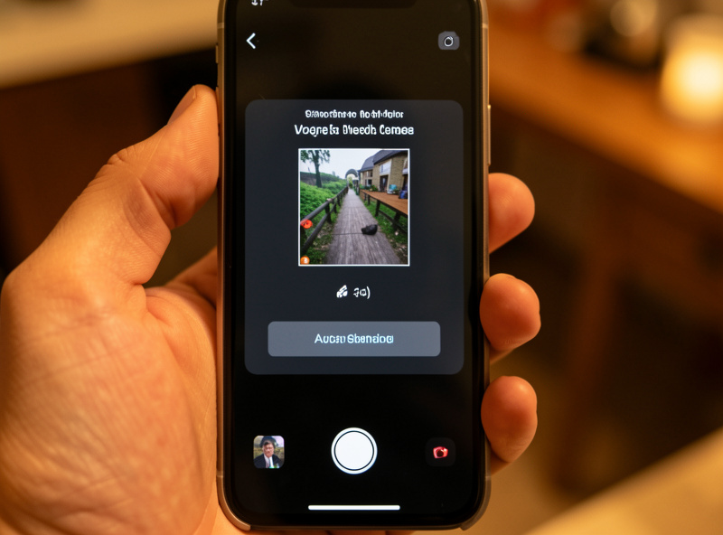 Phone lock screen displaying a camera snapshot notification with an actionable button