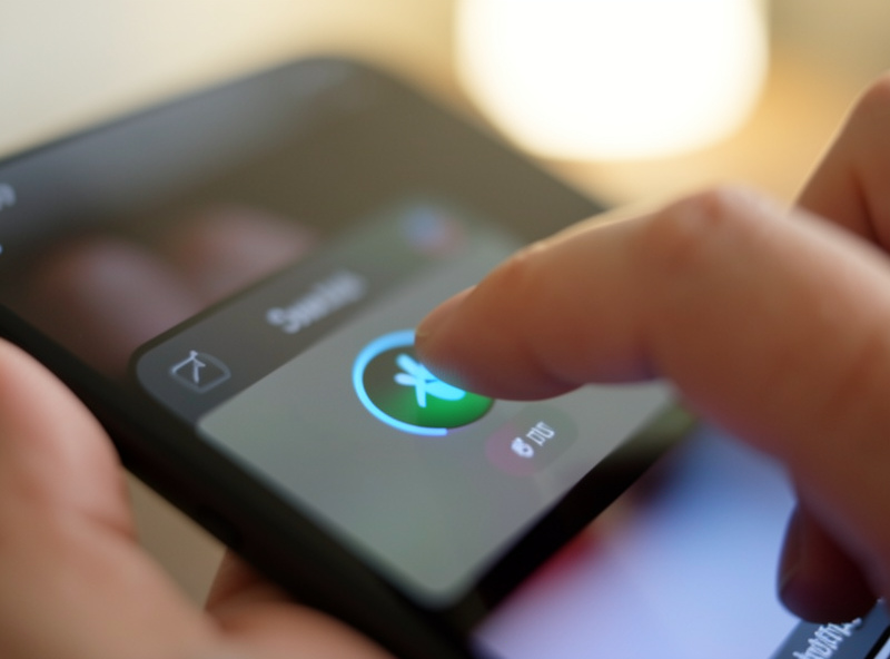 A thumb tapping an action button on a phone notification