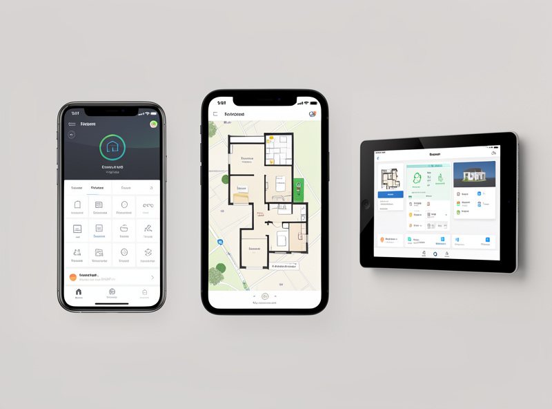Three screens side by side showing the same Home Assistant system as a phone dashboard, a floorplan, and a wall tablet kiosk