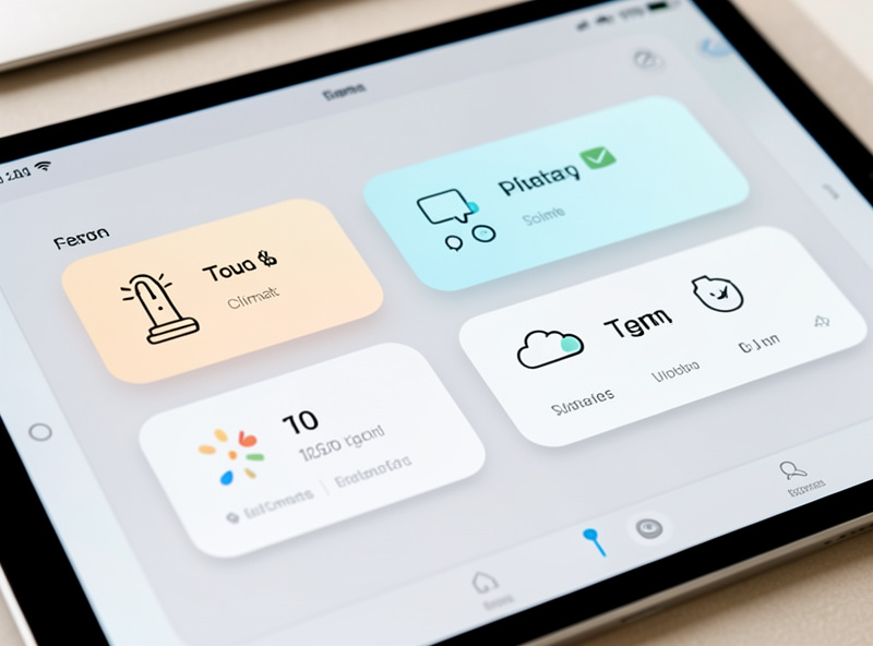 A clean touch-friendly Home Assistant dashboard built with Mushroom cards on a wall tablet