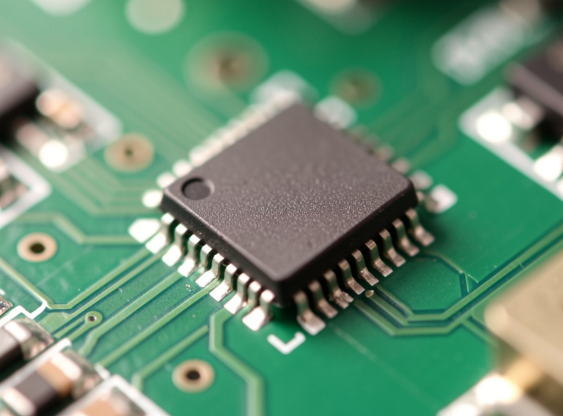 Macro close-up of an mmWave radar sensor module with a small square radar chip on a circuit board